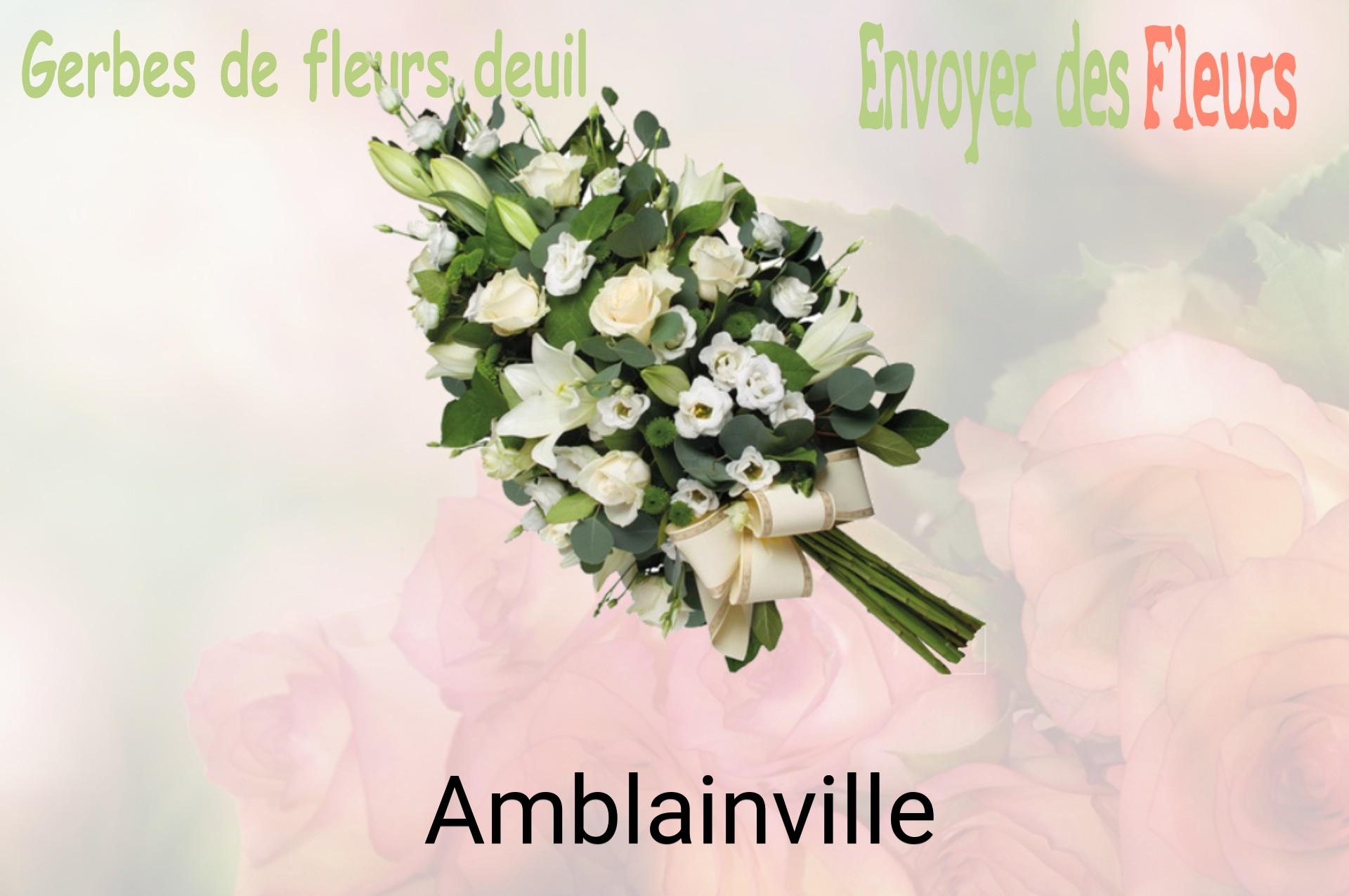 Gerbe de fleurs de deuil livrée à Amblainville